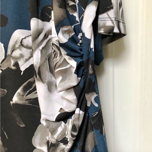 CONNECTED APPAREL WOMEN'S PLUS SIZE 20W ELBOW SLEEVE FLORAL PRINT SHEATH DRESS - Picture 7 of 9